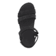 Schwarze waschbare Rieker Damen Trekkingsandalen V8452-00 mit flexibler Sohle. Schuh von oben.