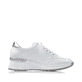 Weiße Rieker Damen Sneaker Low N4322-80 mit Reißverschluss sowie Komfortweite G. Schuh Innenseite.
