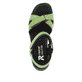 Grüne Rieker Keilsandaletten W1552-52 mit flexibler und ultra leichter Sohle. Schuh von oben.