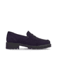 Auberginefarbene remonte Damen Loafer D8602-30 mit Gummizug sowie Komfortweite G. Schuh Innenseite.