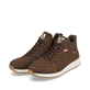 Braune Rieker Herren Sneaker High 07660-22 mit wasserabweisender TEX-Membran. Schuhpaar seitlich schräg.