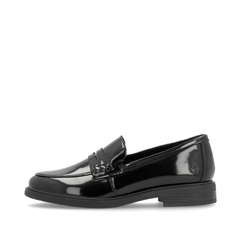 remonte Damen Loafers glanzschwarz