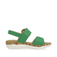 Smaragdgrüne remonte Damen Riemchensandalen R6853-53 mit einem Klettverschluss. Schuh Innenseite.