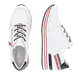 Weiße remonte Damen Sneaker D1312-82 mit Reißverschluss sowie der Komfortweite G. Schuh von oben, liegend.