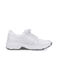 Weiße Rieker Damen Sneaker Low 48134-81 mit Reißverschluss sowie Komfortweite G. Schuh Innenseite.