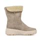 Beige Rieker Damen Kurzstiefel N2554-60 mit Schaftkragen sowie Reißverschluss. Schuh Innenseite.