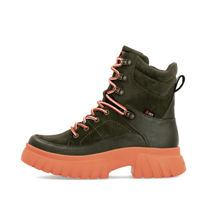 Rieker Damen Schnürstiefel khaki-glutorange