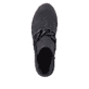 Tiefschwarze Rieker Damen Chelsea Boots X5773-00 mit einer Profilsohle mit Blockabsatz. Schuh von oben.