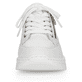 Weiße Rieker Damen Sneaker Low N8322-80 mit Reißverschluss sowie Komfortweite G. Schuh von vorne.