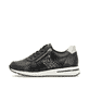 Nachtschwarze remonte Damen Sneaker D1G00-03 mit stylischen Cut-Outs. Schuh Außenseite.