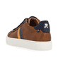 Braune Rieker Herren Sneaker Low U0705-24 mit TR-Sohle mit weichem EVA-Inlet. Schuh von hinten.