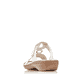 Weiße Rieker Damen Pantoletten 60888-80 mit einem Klettverschluss. Schuh von hinten.