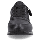 
Nachtschwarze remonte Damen Sneaker D0H11-01 mit Schnürung und Reißverschluss. Schuh von vorne.