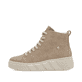 Beige Rieker Damen Sneaker High W0561-20 mit einer ultraleichten Plateausohle. Schuh Außenseite.