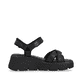 Schwarze Rieker Keilsandaletten W1552-00 mit flexibler und ultra leichter Sohle. Schuh Innenseite.