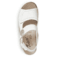 Weiße Rieker Damen Riemchensandalen V7272-80 mit einem Klettverschluss. Schuh von oben.
