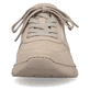 Beige Rieker Damen Sneaker Low M0131-60 mit Reißverschluss sowie geprägtem Logo. Schuh von vorne.