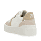Weiße Rieker Damen Sneaker Low W0701-82 mit einer abriebfesten Sohle. Schuh von hinten.
