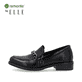 
Glanzschwarze remonte Damen Loafers D0F03-01 mit Elastikeinsatz sowie Blockabsatz. Schuh Außenseite