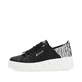 Schwarze Rieker Damen Sneaker Low W0502-02 mit einer ultra leichten Sohle. Schuh Außenseite.