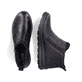 
Tiefschwarze Rieker Damen Kurzstiefel Z0060-00 mit einer robusten Profilsohle. Schuhpaar von oben.