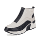 Beige Rieker Damen Sneaker High N6352-60 mit leichter und dämpfender Sohle. Schuh seitlich schräg.