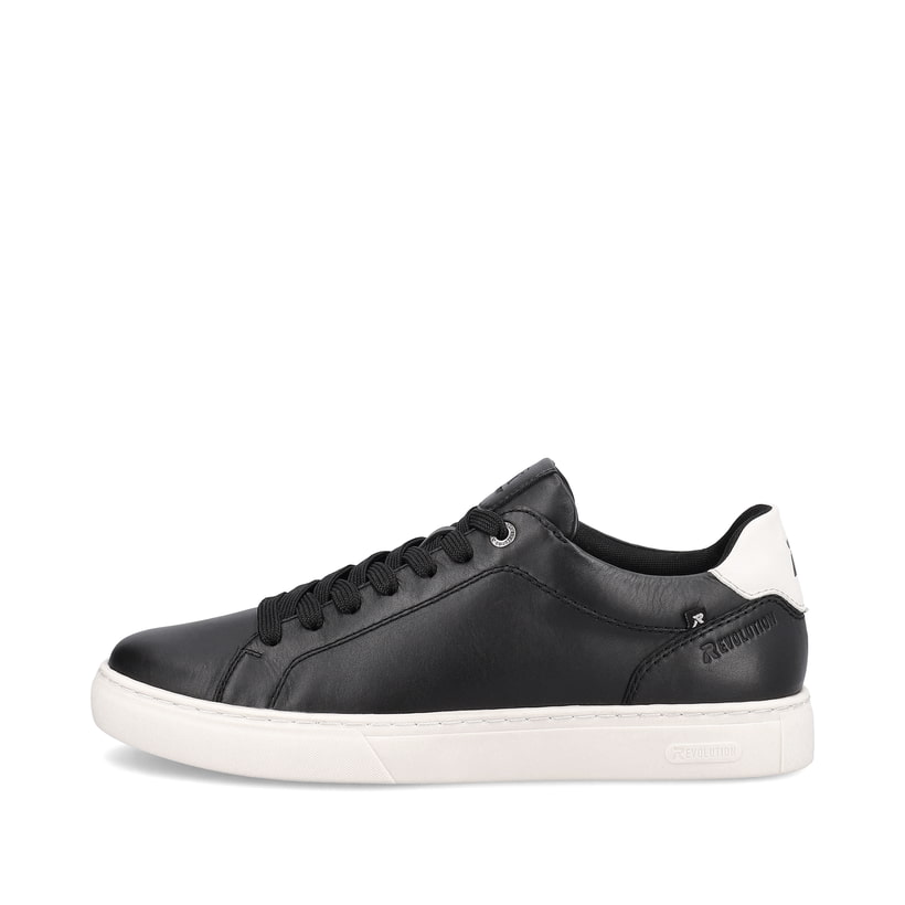 Schwarze Rieker Herren Sneaker Low U0700-01 mit TR-Sohle mit weichem EVA-Inlet. Schuh Außenseite.