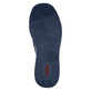 Blaue Rieker Herren Slipper B3450-14 mit einem Elastikeinsatz sowie braunem Logo. Schuh Laufsohle.