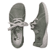 Grüngraue Rieker Damen Schnürschuhe 58811-52 mit Ziernähten. Schuh von oben, liegend.