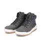 Graue Rieker Herren Sneaker High U0070-42 mit wasserabweisender TEX-Membran. Schuhpaar seitlich schräg.