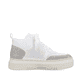 Weiße Rieker Damen Sneaker High M1935-80 mit einer flexiblen Plateausohle. Schuh Innenseite.