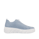 Blaue Rieker Damen Sneaker Low W0500-12 mit einer Plateausohle. Schuh Innenseite.