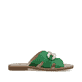 Smaragdgrüne remonte Damen Pantoletten D3648-52 mit einer dämpfenden Profilsohle. Schuh Innenseite