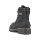 
Asphaltschwarze Rieker Damen Schnürstiefel Y9125-00 mit Schnürung und Reißverschluss. Schuh von hinten