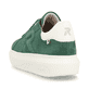 Grüne Rieker Damen Sneaker Low W1204-54 mit einer ultraleichten Plateausohle. Schuh von hinten.