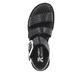 Schwarze Rieker Keilsandaletten W1650-00 mit flexibler und ultra leichter Sohle. Schuh von oben.