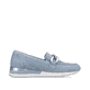 Himmelblaue remonte Damen Loafers R2544-10 mit einer flexiblen Profilsohle. Schuh Innenseite
