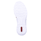 Cremeweiße Rieker Damen Slipper N4253-80 mit Gummischnürung sowie Korkoptik. Schuh Laufsohle.