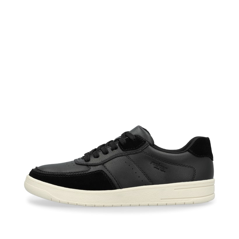 Schwarze Rieker Herren Sneaker Low B7806-00 mit TR-Sohle mit leichtem EVA-Inlet. Schuh Außenseite.