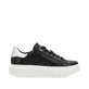 Schwarze Rieker Damen Sneaker Low W1202-00 mit einer ultraleichten Plateausohle. Schuh Innenseite.