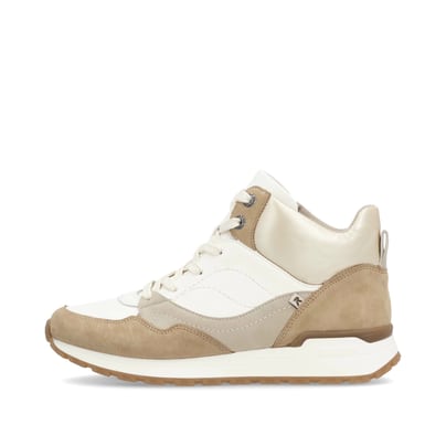 Rieker Damen Sneaker High weiß-beige