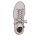 Beige Rieker Damen Sneaker High N3944-80 mit Reißverschluss sowie geprägtem Logo. Schuh von oben.