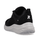 Schwarze Rieker Herren Sneaker Low U0502-00 mit einer flexiblen Sohle. Schuh von hinten.