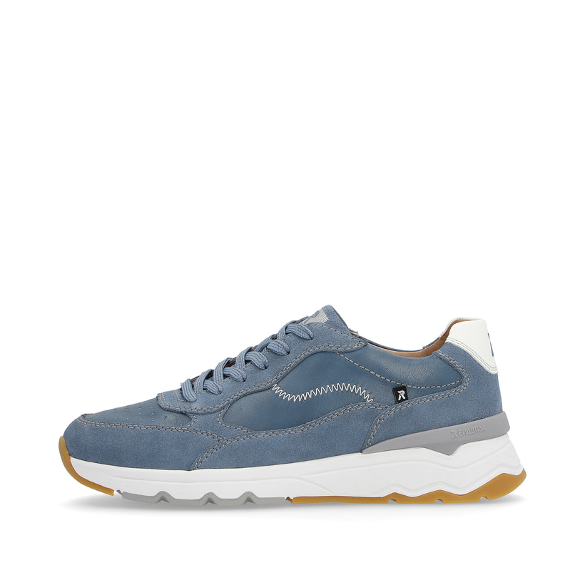 Blaue Rieker Herren Sneaker Low U0901-14 mit super leichter und flexibler Sohle. Schuh Außenseite.