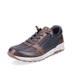 
Ozeanblaue Rieker Herren Sneaker Low 15163-14 mit einer robusten Profilsohle. Schuh seitlich schräg