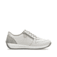Weiße Rieker Damen Sneaker Low N1100-80 mit Reißverschluss sowie Extraweite H. Schuh Innenseite.