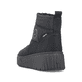 Schwarze Rieker Damen Kurzstiefel N2550-00 mit wasserabweisender TEX-Membran. Schuh von hinten.