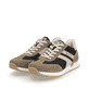 Braune Rieker Herren Sneaker Low U0301-64 mit einer griffigen und leichten Sohle. Schuhpaar seitlich schräg.