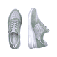 
Mintgrüne remonte Damen Sneaker D2400-52 mit einer flexiblen Sohle mit Keilabsatz. Schuhpaar von oben.