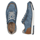 Blaue Rieker Herren Sneaker Low B2010-14 mit Reißverschluss sowie Ziernähten. Schuh von oben, liegend.